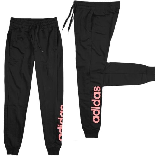 Adidas Womens Black Ess Lin Joggers Track Pants Trackies