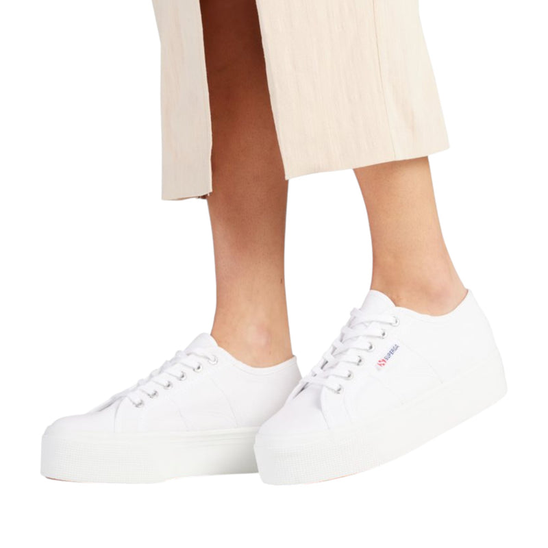 Unisex Adults Superga 2790 Platform Shoes White