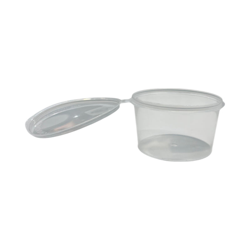 50 X 100Ml Clear Plastic Sauce Containers With Lids Takeaway Grazing Container