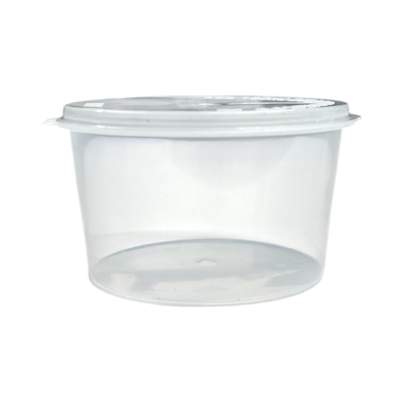 50 X 100Ml Clear Plastic Sauce Containers With Lids Takeaway Grazing Container