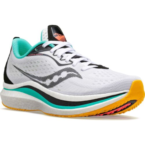 Womens Saucony Endorphin Speed 2 White / Black / Vizi Athletic Training Shoes