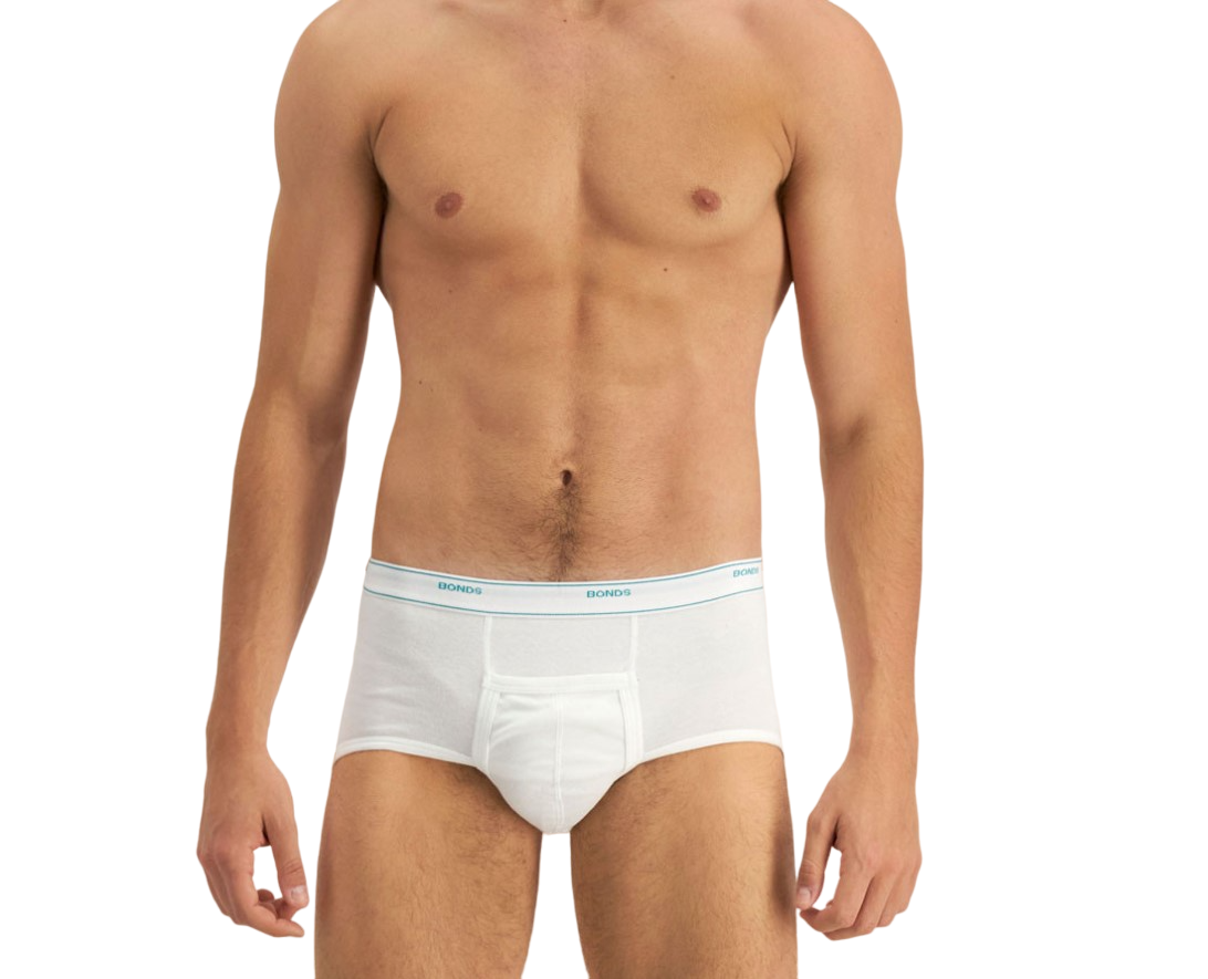 Mens Bonds Cotton Support Briefs Underwear White