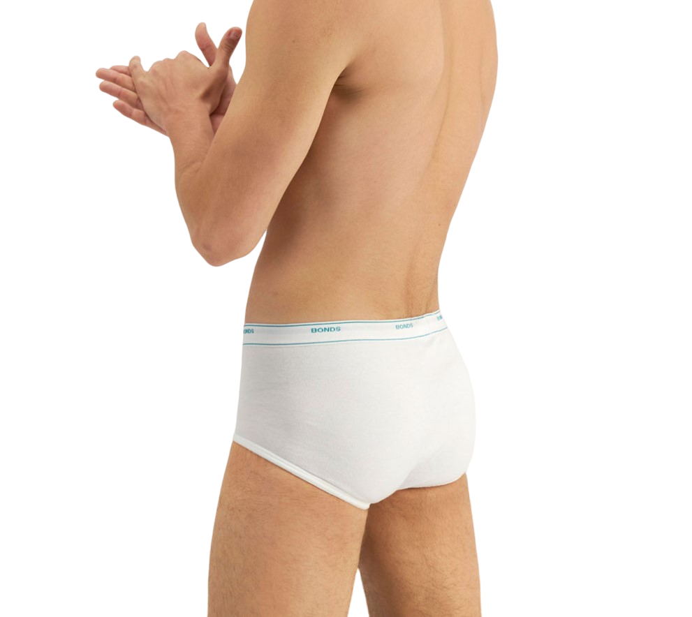 Mens Bonds Cotton Support Briefs Underwear White