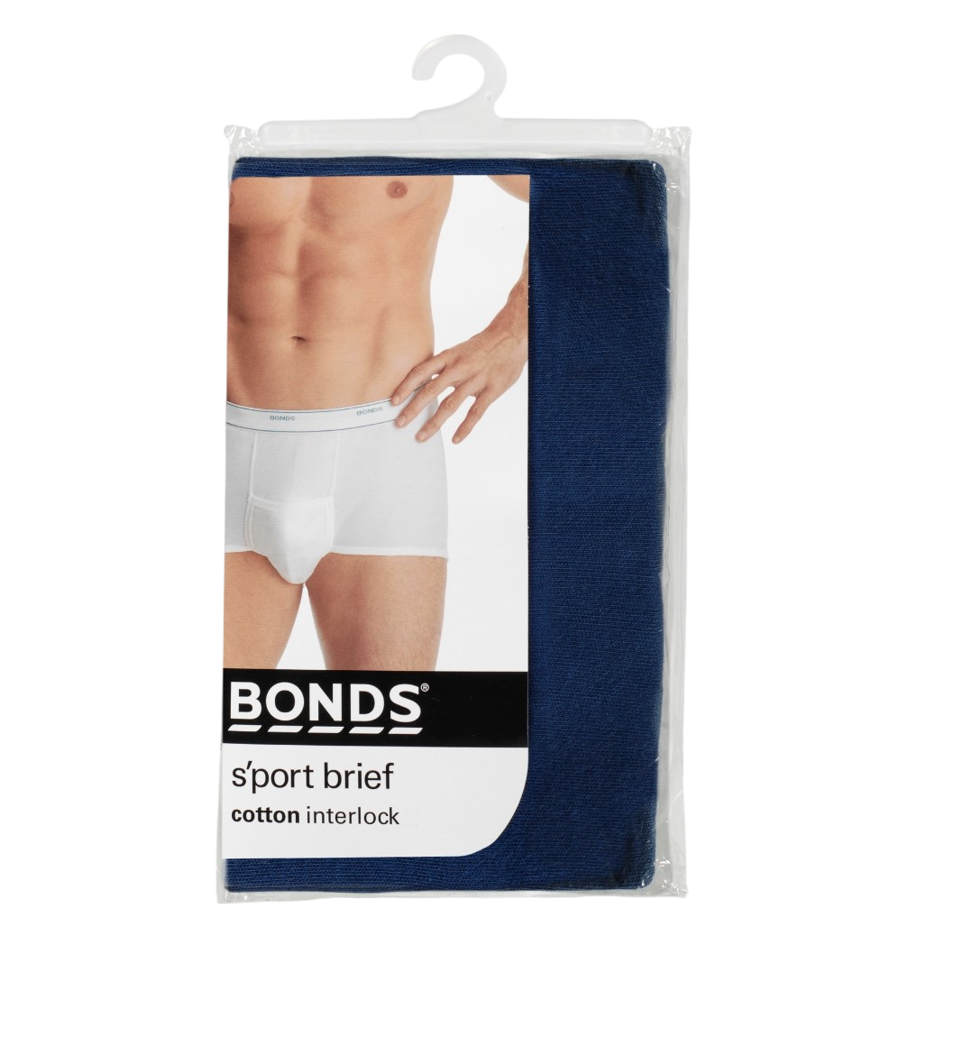 Mens Bonds Cotton Support Briefs Underwear Navy