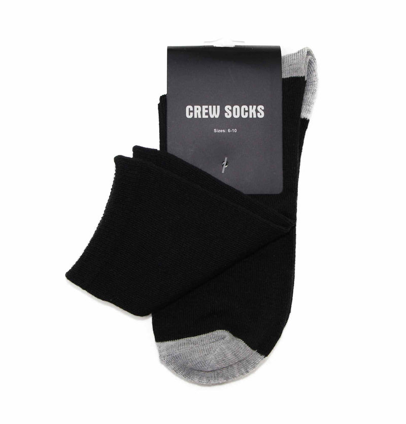1 x Mens Black & Grey Crew Socks