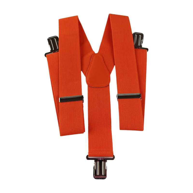 Extra Wide Heavy Duty Adjustable 120cm Orange Adult Mens Suspenders