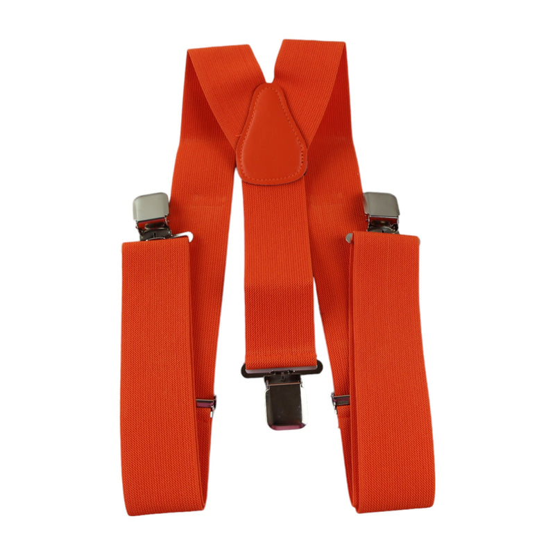 Extra Wide Heavy Duty Adjustable 120cm Orange Adult Mens Suspenders