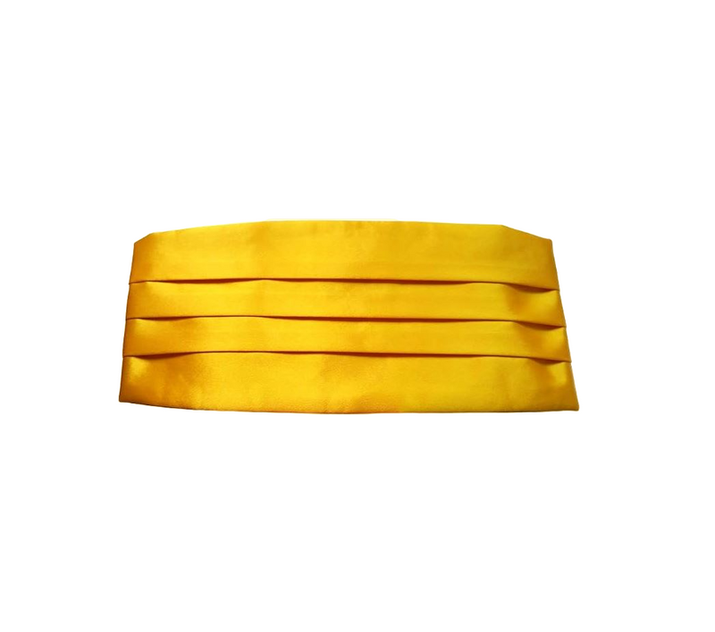 Simpowe Men's Solid Multi-Color Silk Cumberbund - Gold