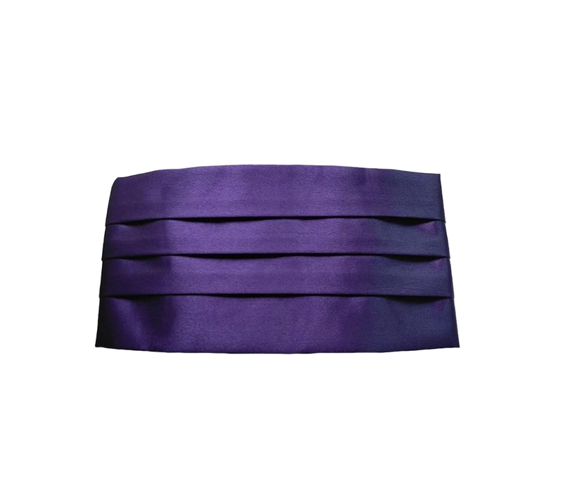 Simpowe Men's Solid Multi-Color Silk Cumberbund - Purple
