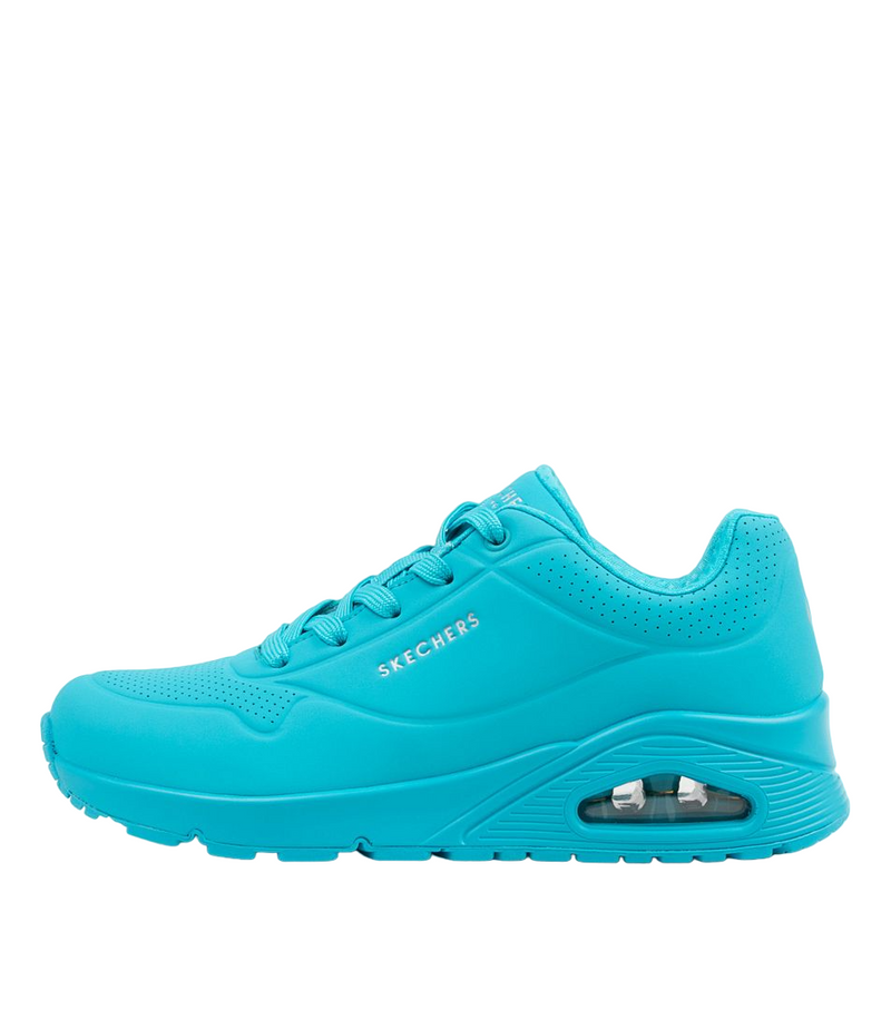 Womens Skechers Uno - Bright Air Aqua Sneaker Lace Up Shoes