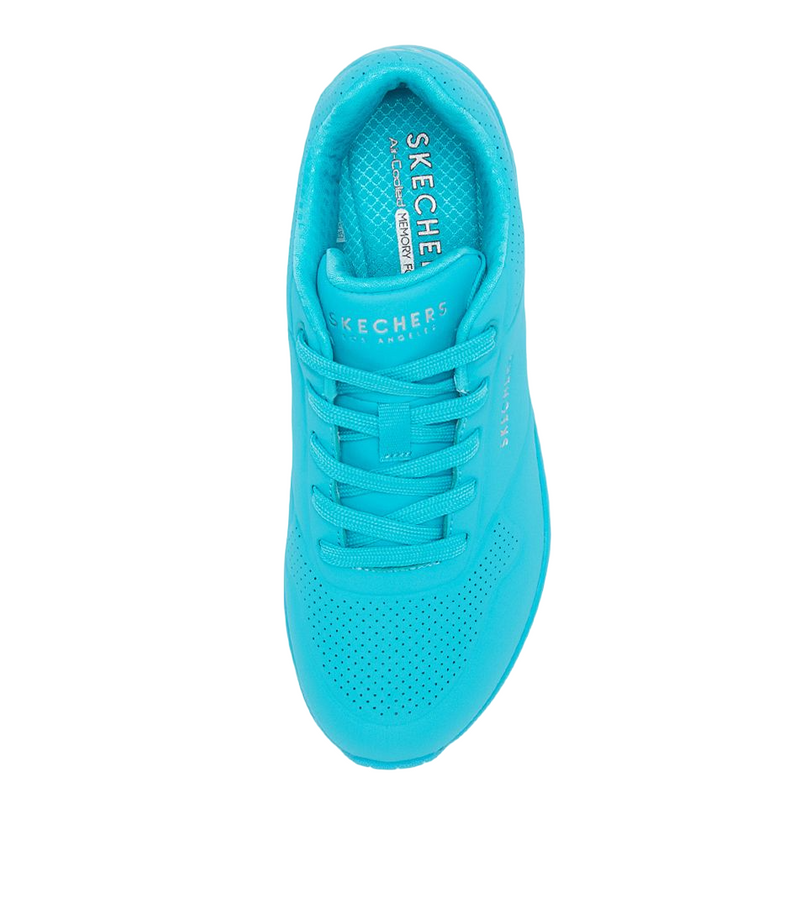 Womens Skechers Uno - Bright Air Aqua Sneaker Lace Up Shoes