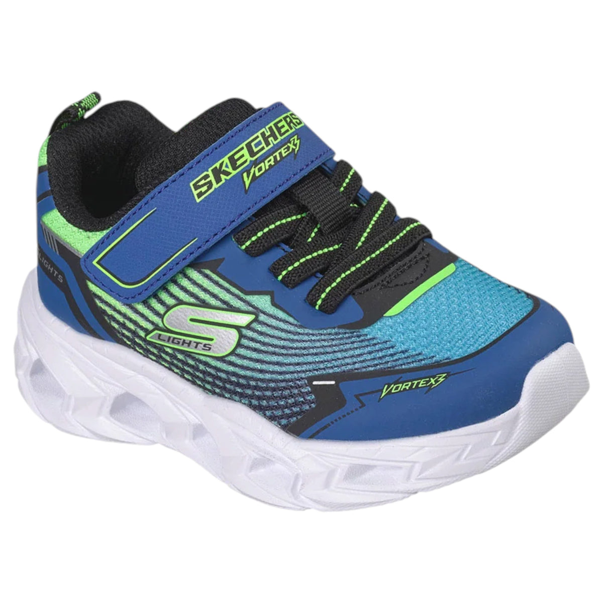 Kids Boys Skechers Infants S-Lights: Vortex 3.0 Shoes Black/Blue/Lime