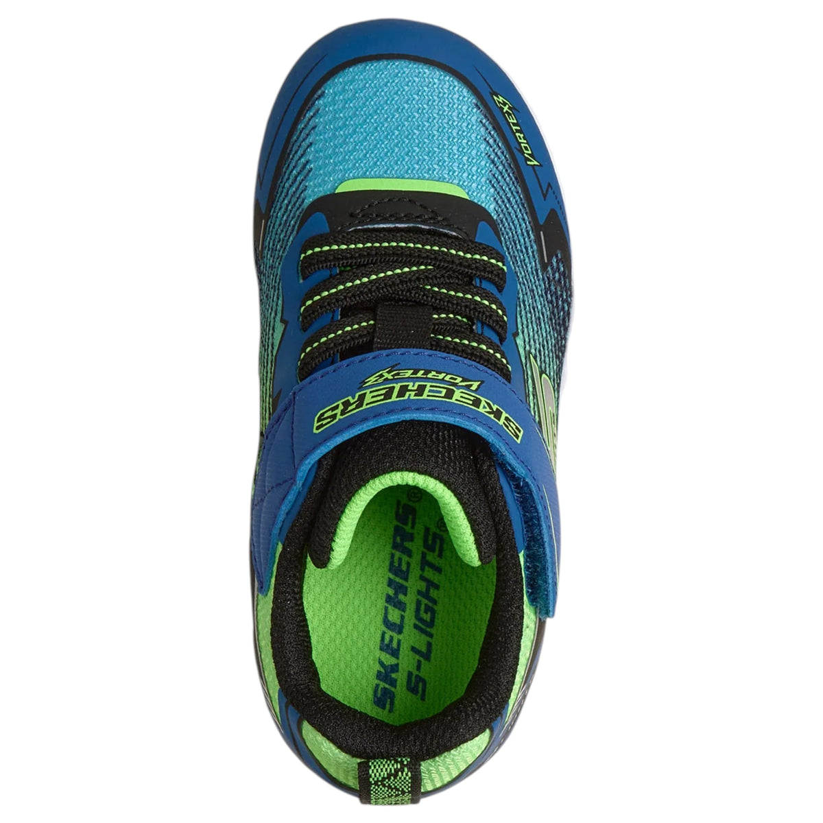 Kids Boys Skechers Infants S-Lights: Vortex 3.0 Shoes Black/Blue/Lime
