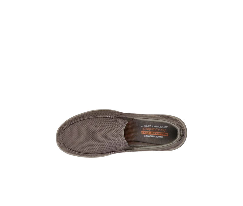 Mens Skechers Harper - Walton Khaki Slip On Sneaker Shoes