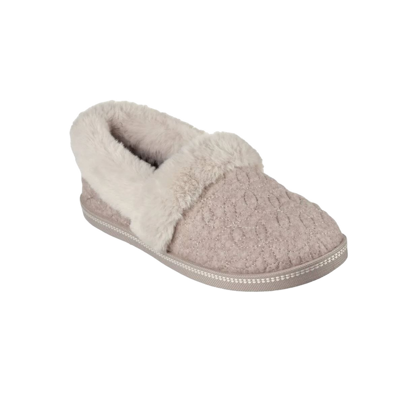 Womens Skechers Cozy Campfire - Bright Blossom Taupe Comfy Slippers