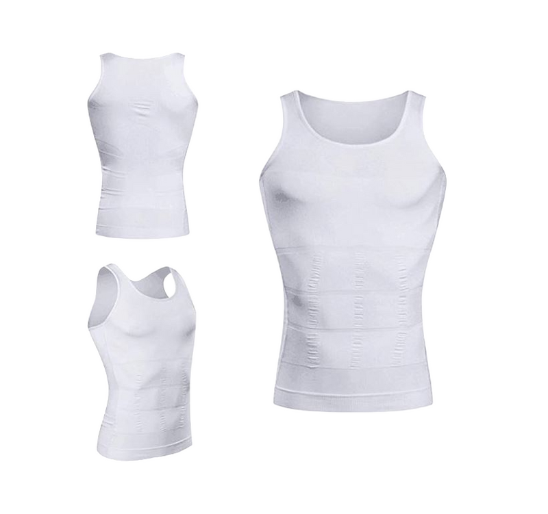 Slimming Tank Top Mens Body Shaper Compression Vest Top Singlet Black White