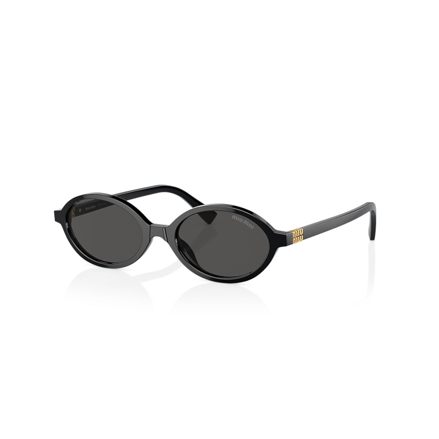 Women Miu Miu Mu 04Zs 1Ab5s0 Black Oval Dark Grey Sunglasses