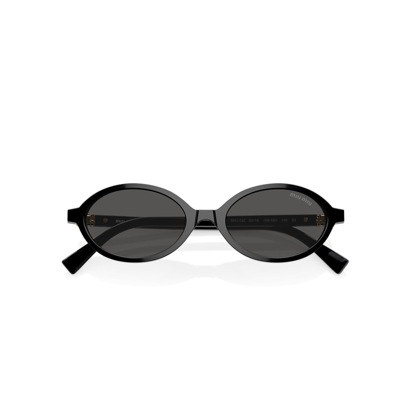 Women Miu Miu Mu 04Zs 1Ab5s0 Black Oval Dark Grey Sunglasses