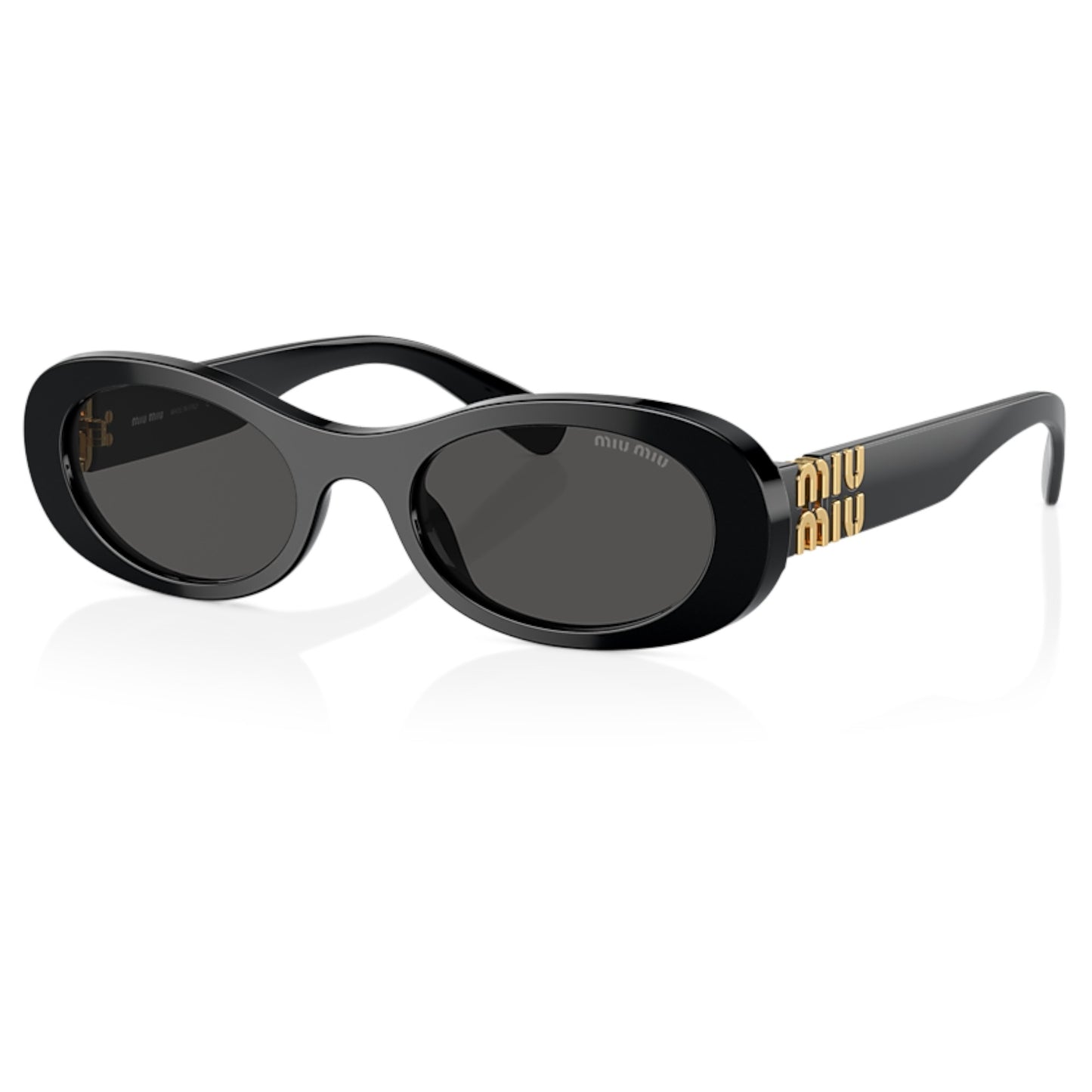 Women Miu Miu Mu 06Zs 1Ab5s0 Black Oval Dark Grey Sunglasses