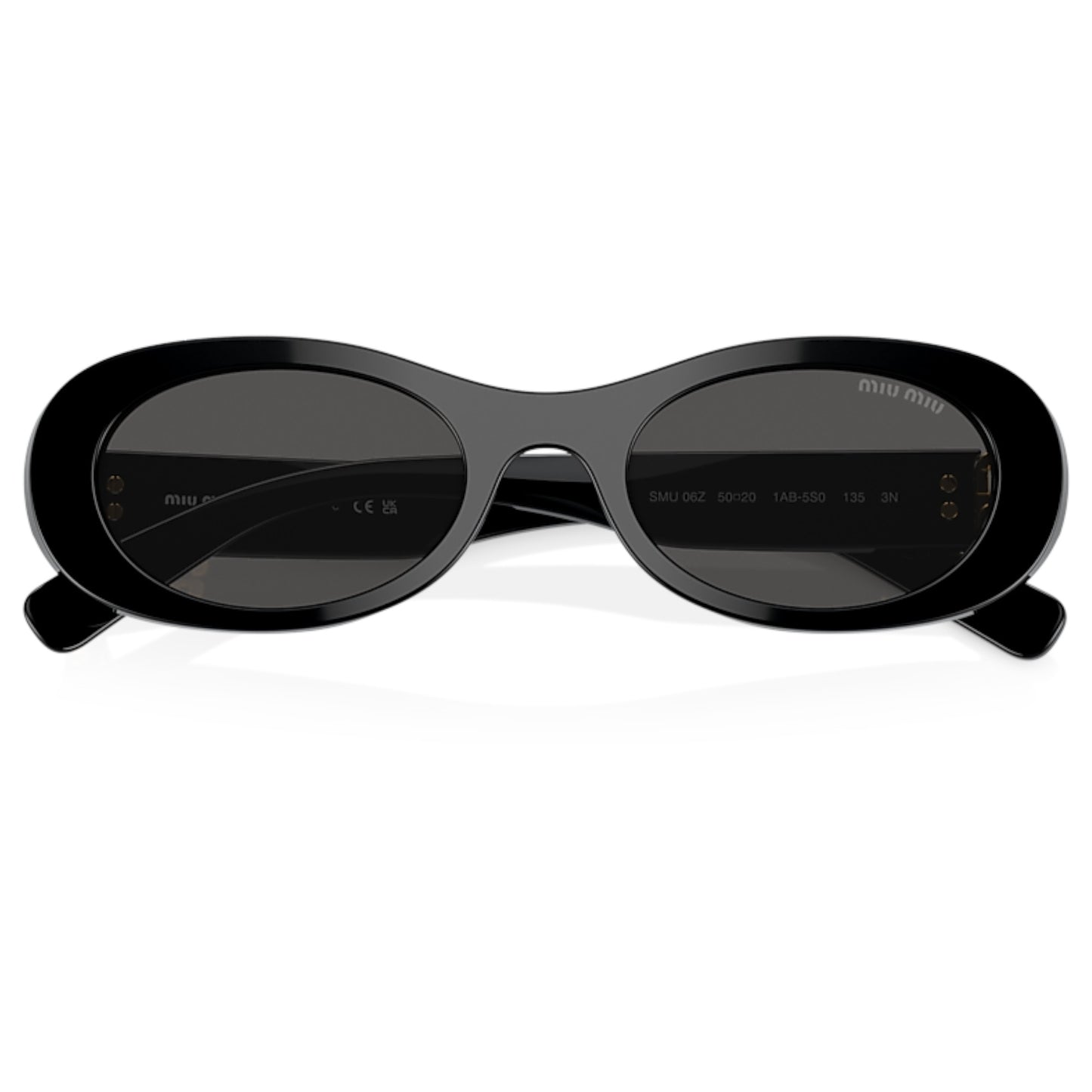 Women Miu Miu Mu 06Zs 1Ab5s0 Black Oval Dark Grey Sunglasses