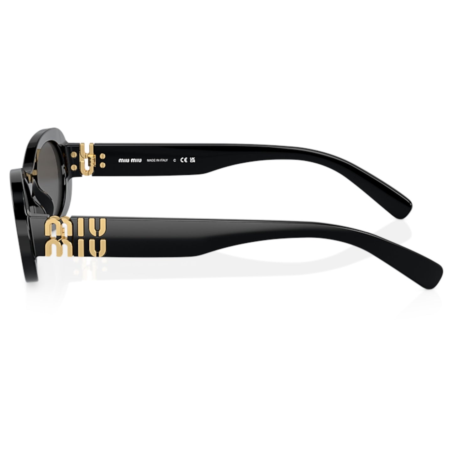 Women Miu Miu Mu 06Zs 1Ab5s0 Black Oval Dark Grey Sunglasses