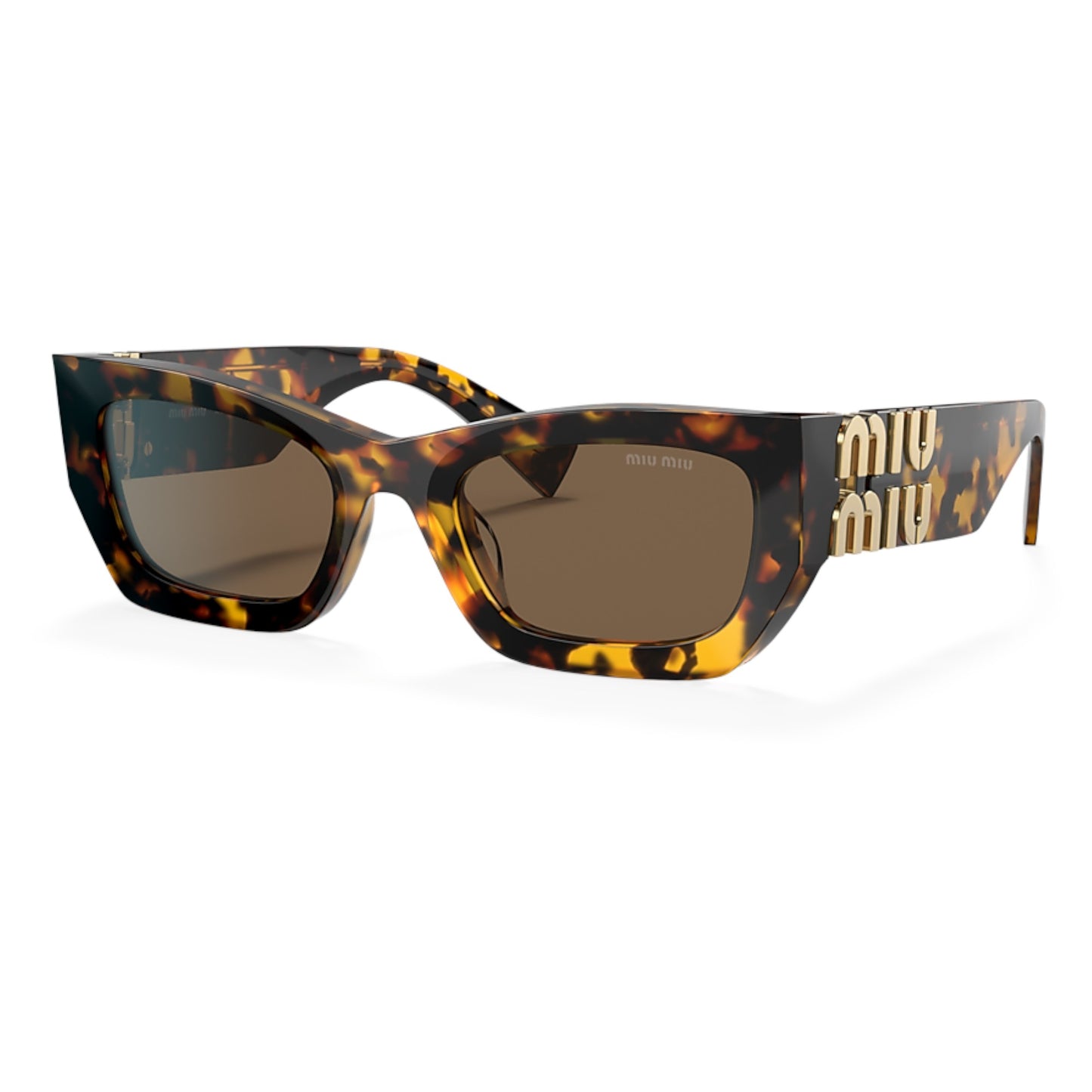 Women Miu Miu Mu 09Ws Vau06b Tortoise Rectangle Dark Brown Sunglasses