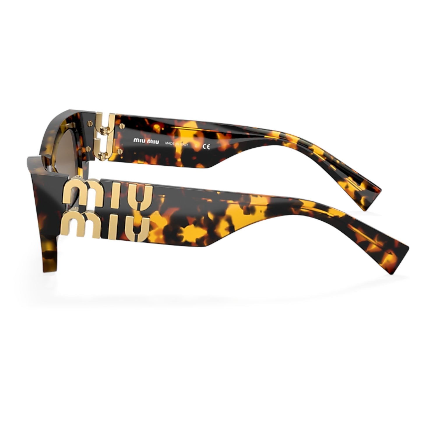 Women Miu Miu Mu 09Ws Vau06b Tortoise Rectangle Dark Brown Sunglasses