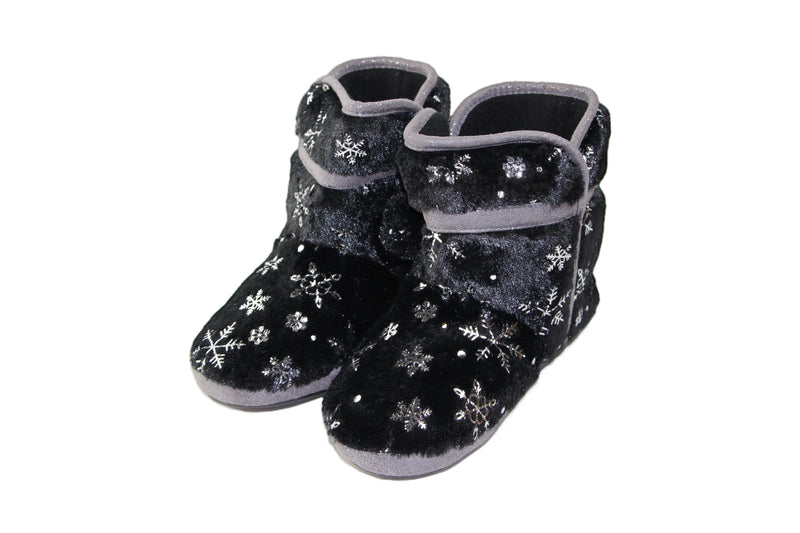 Womens Bellissimo Snow Boots Black Slippers Winter Shoes