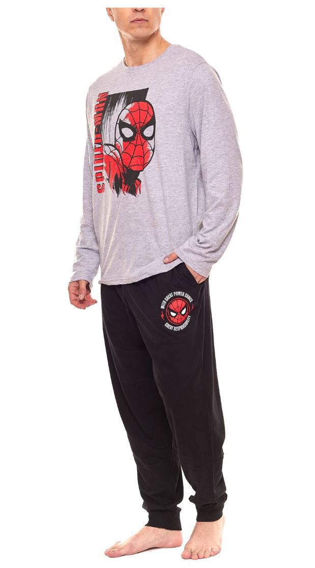 2 x Mens Spiderman Pyjamas Pyjama Tracksuit Adult Spider Man Sleep Set