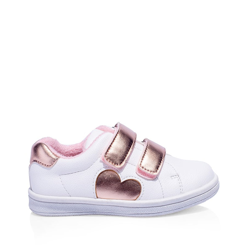 Grosby Sprinkle Heart White Rose Toddler Infant Girls Kids Leather Shoes