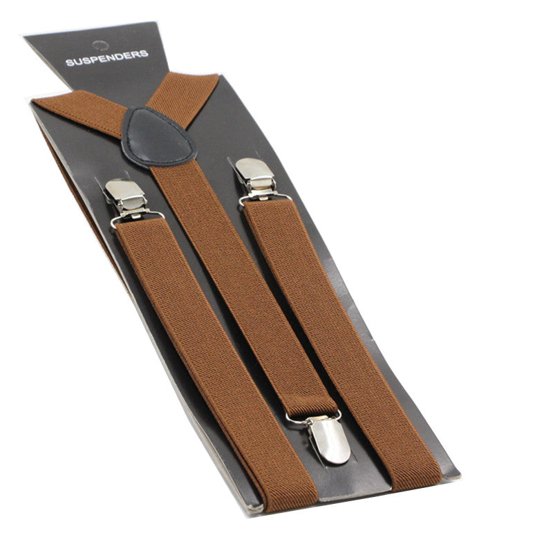 Adjustable 100cm Brown Adult Mens Suspenders