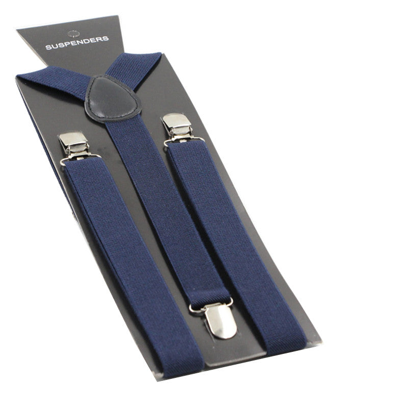 Adjustable 100cm Navy Adult Mens Suspenders