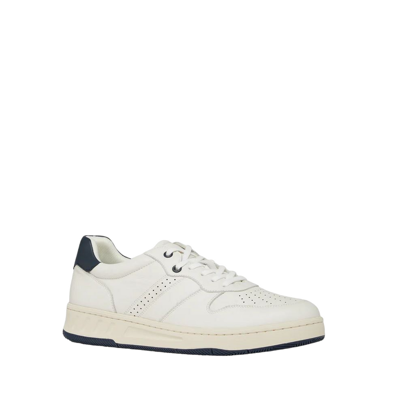 Mens Hush Puppies Swing Off White / Navy Casual Sneaker