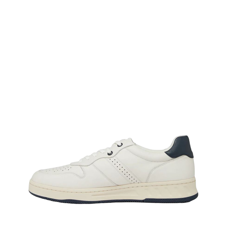Mens Hush Puppies Swing Off White / Navy Casual Sneaker