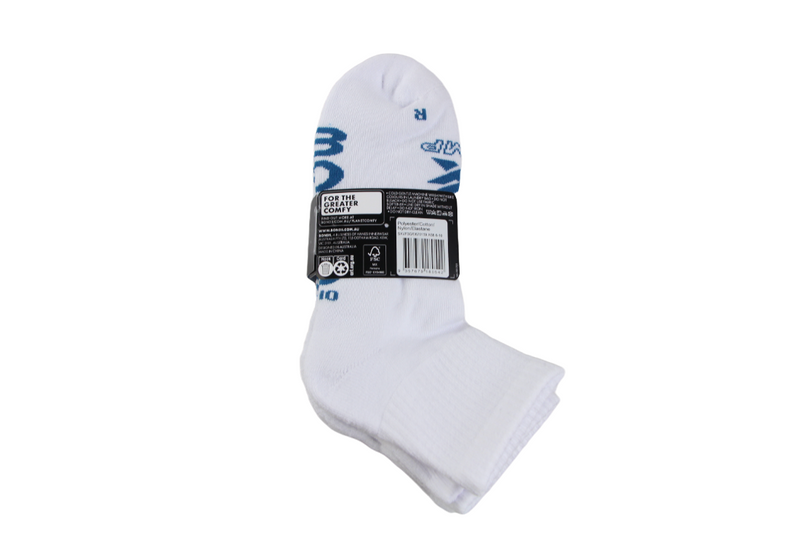 6 Pairs X Bonds Mens X-Temp Quarter Crew Socks White As8