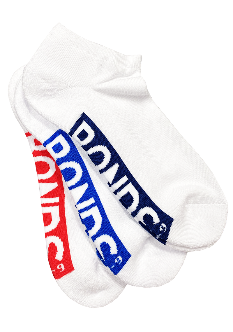 6 x Bonds Mens Logo Cushioned Low Cut Socks White
