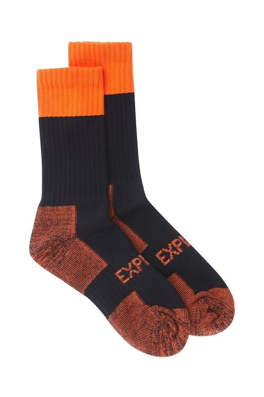 2 Pack Mens Bonds Tough Work Crew Socks Orange