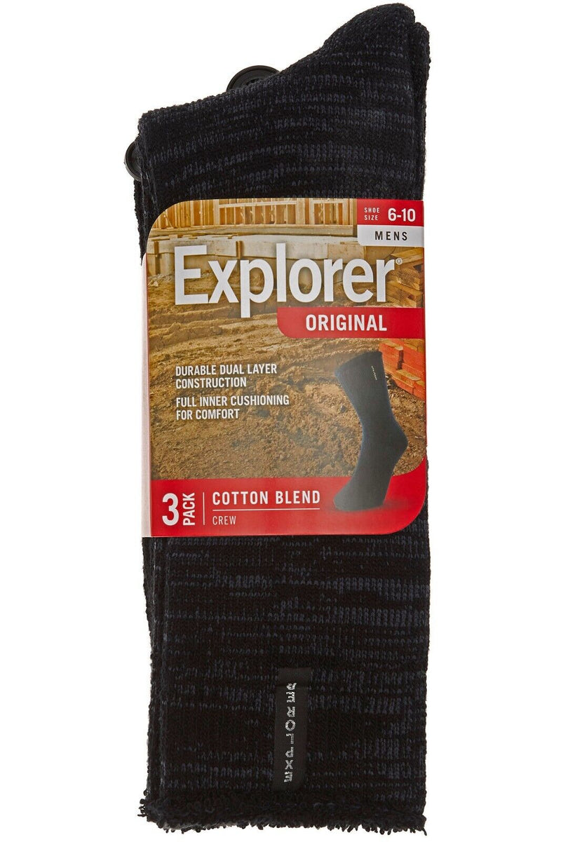 12 X Bonds Explorer Original Cotton Crew Socks Black