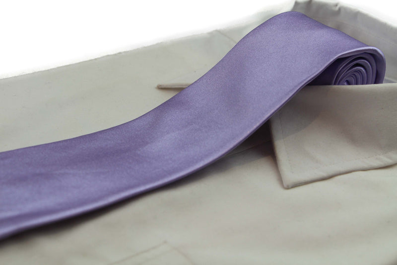 Mens Lavender 8cm Plain Neck Tie