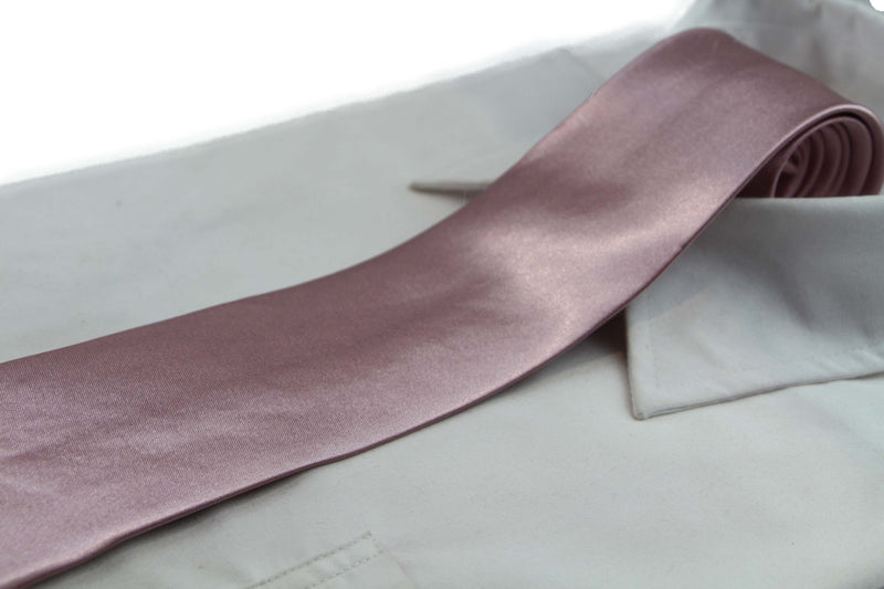 Mens Dusty Pink 8cm Plain Neck Tie