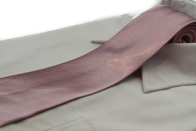 Mens Dusty Pink 8cm Plain Neck Tie