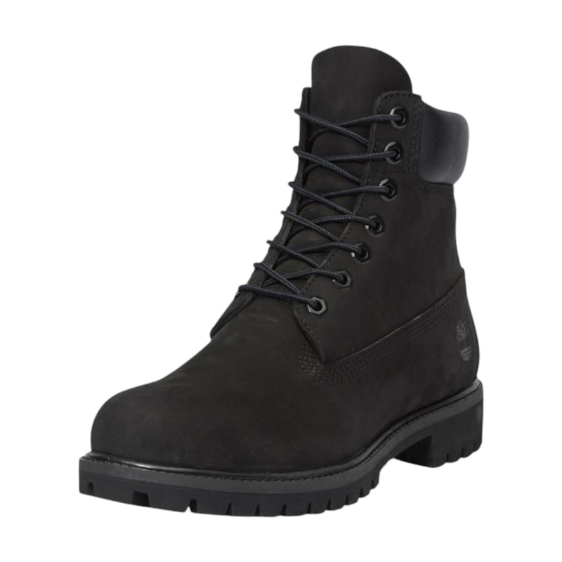 Timberland Mens Premium 6-Inch Black Nubuck Waterproof Boots