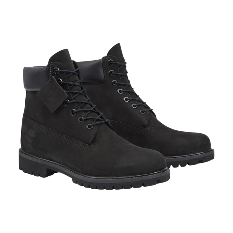 Timberland Mens Premium 6-Inch Black Nubuck Waterproof Boots