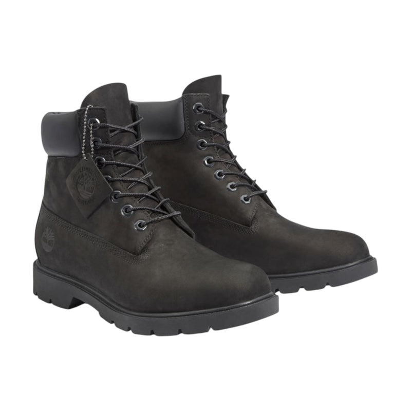 Timberland Mens 6-Inch Black Nubuck Classic Waterproof Boots