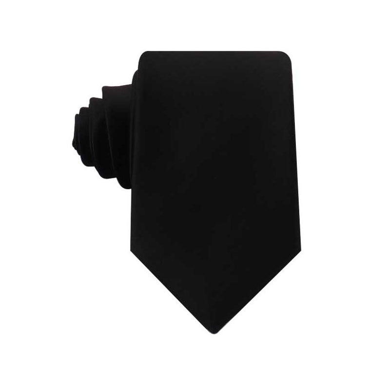 Mens Black 8cm Plain Extra Long Neck Tie