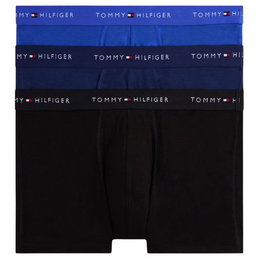 3 Pack Mens Tommy Hilfiger Signature Trunks Underwear Blue/Navy/Black