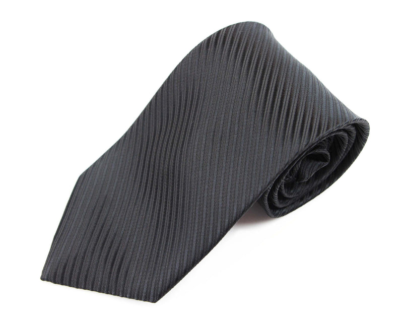 Mens Black Striped 8cm Patterned Neck Tie