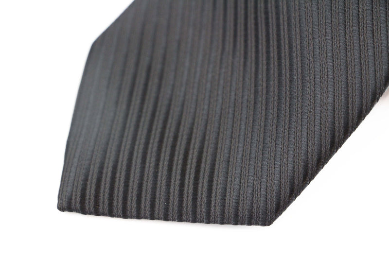 Mens Black Striped 8cm Patterned Neck Tie