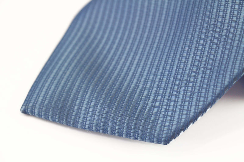 Mens Light Blue Striped 10cm Classic Neck Tie