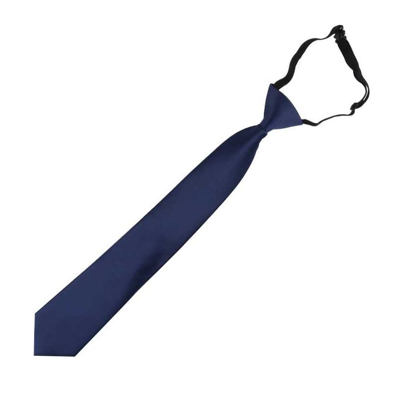 Teenager Boys Navy Elastic Plain Teen Kids Neck Tie